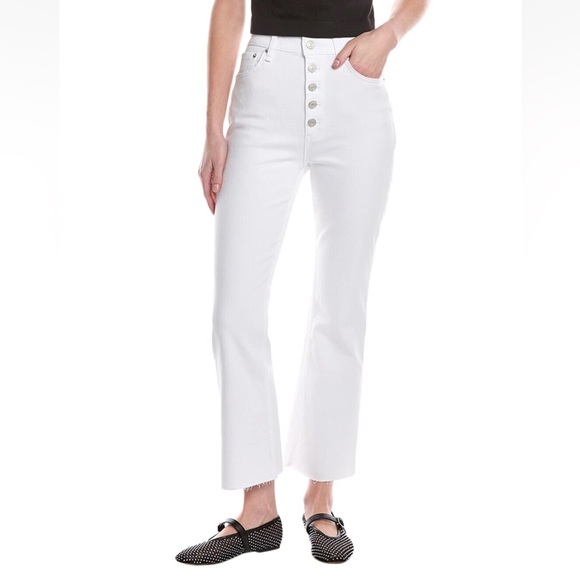 Rag & Bone Women’s Casey High Rise Ankle Flare Jeans Size 31 Optic White - Picture 1 of 14